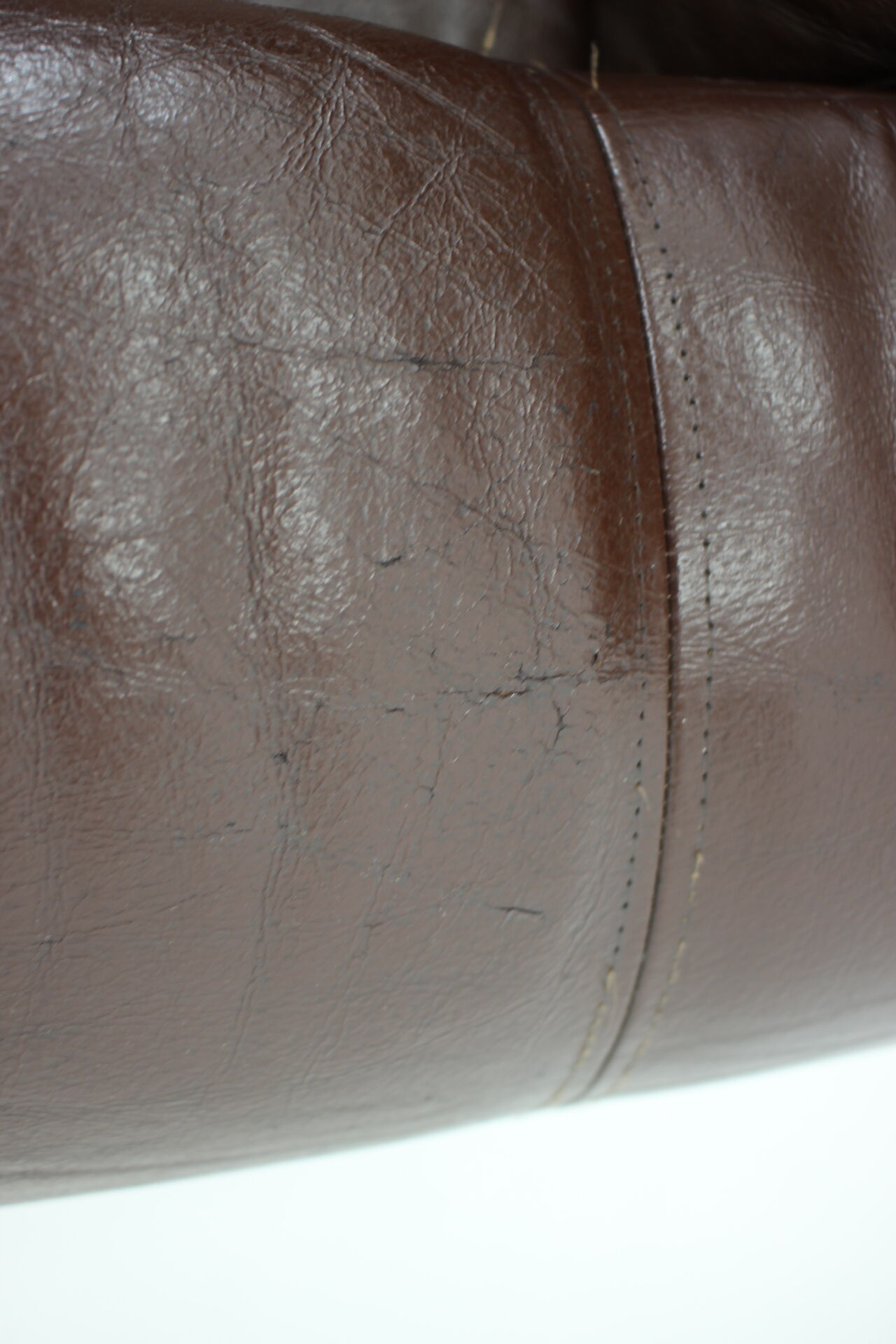 Fauteuil en cuir brun danois des années 1970, Danemark