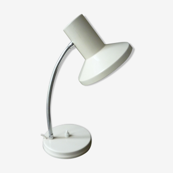 Lampe en métal blanc avec bras flexible des années 50