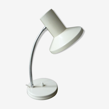 White metal lamp with flexible arm from the 50s