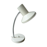 White metal lamp with flexible arm from the 50s