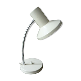 Lampe en métal blanc avec bras flexible des années 50