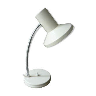 White metal lamp with flexible arm from the 50s