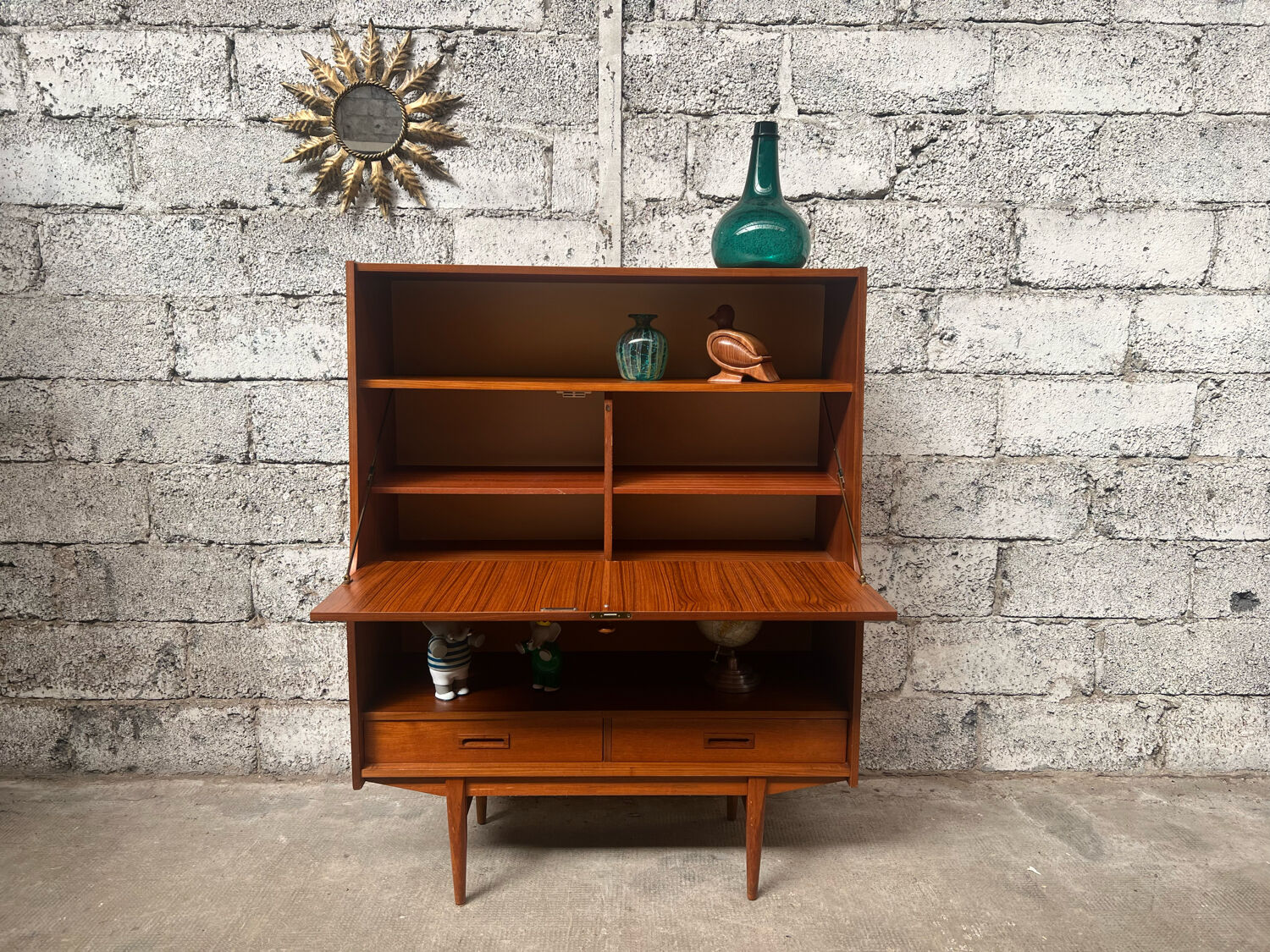 Secretary, 1960 Scandinavian high teak row