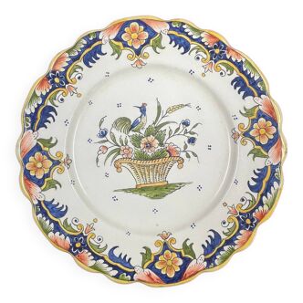 Plate in earthenware of Desvres