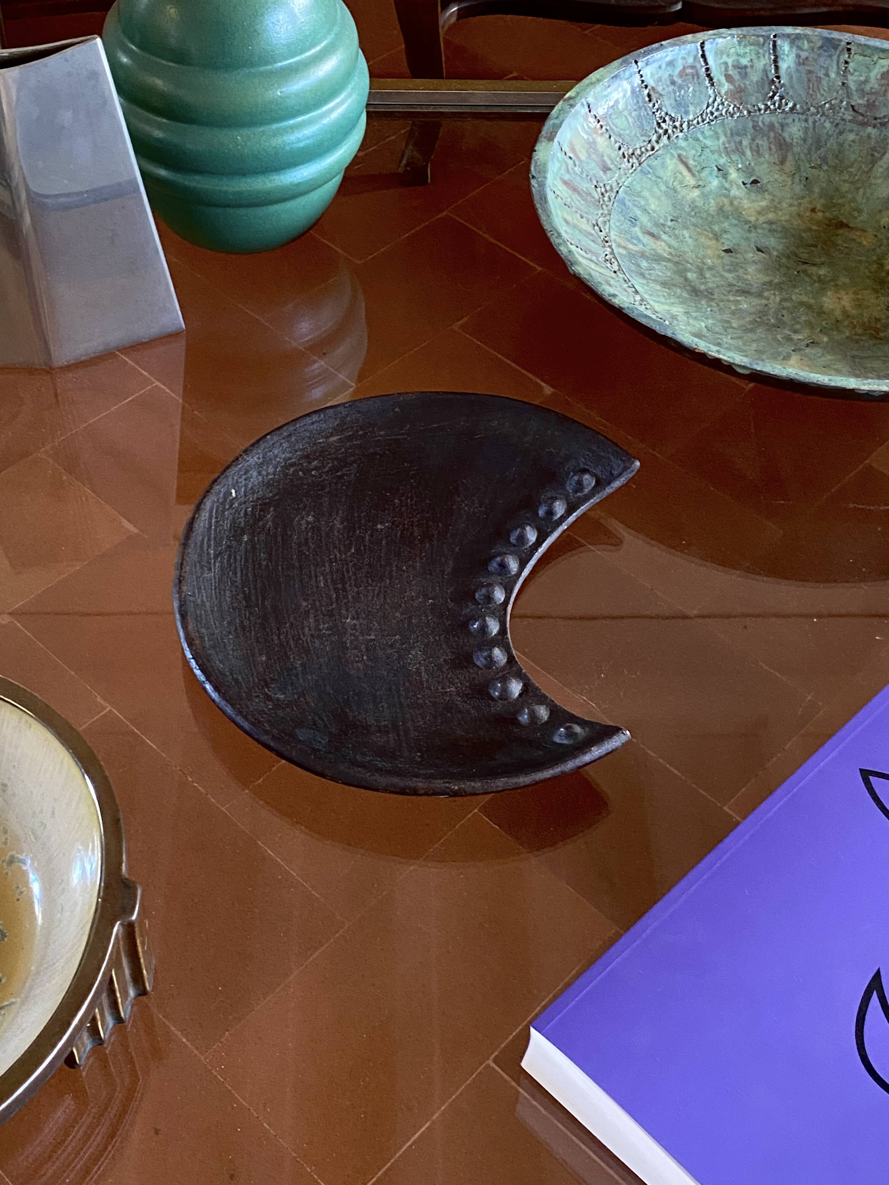 Organic modern wood tray / vide poche, France 1960s