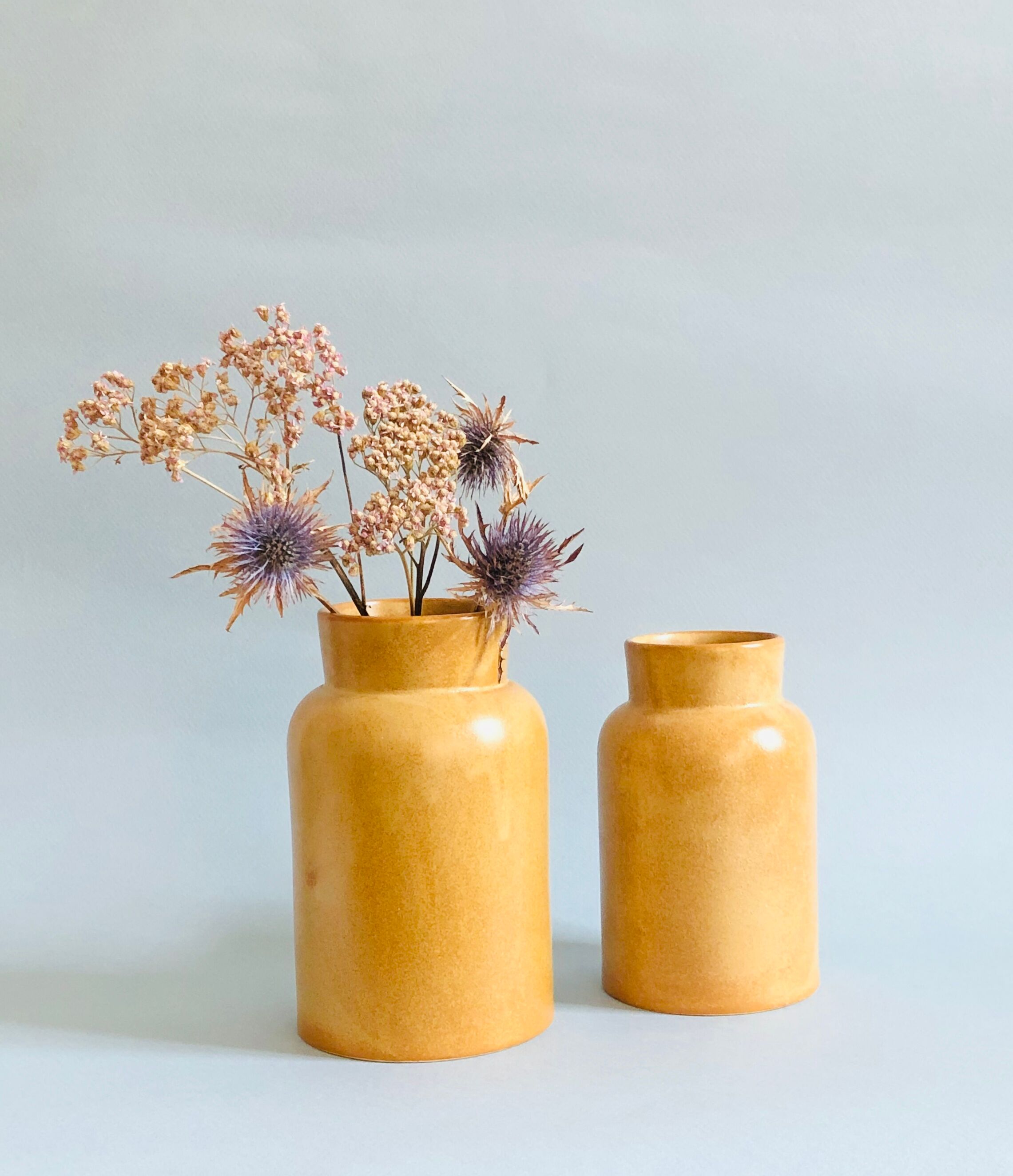 Pair of sandstone pots