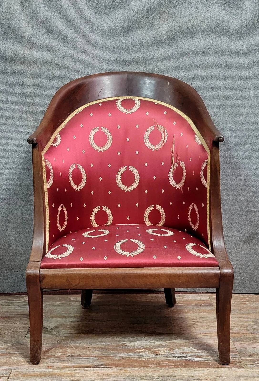 Fauteuil gondole époque Empire en acajou époque XIXeme
