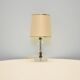 Vintage geometric glass lamp with beige and gold lampshade
