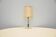 Vintage geometric glass lamp with beige and gold lampshade
