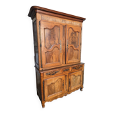 Louis XV period two-body buffet in solid walnut – 18th century