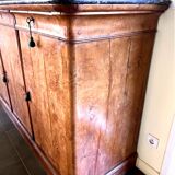 Importante enfilade en loupe de thuya XIX eme.plateau de marbre