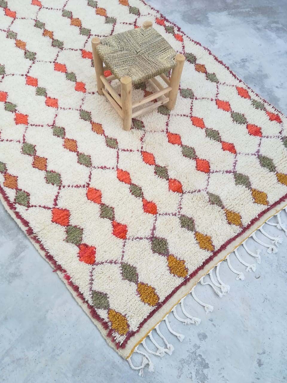 Handmade berber carpet in morocco 245 x 140 cm