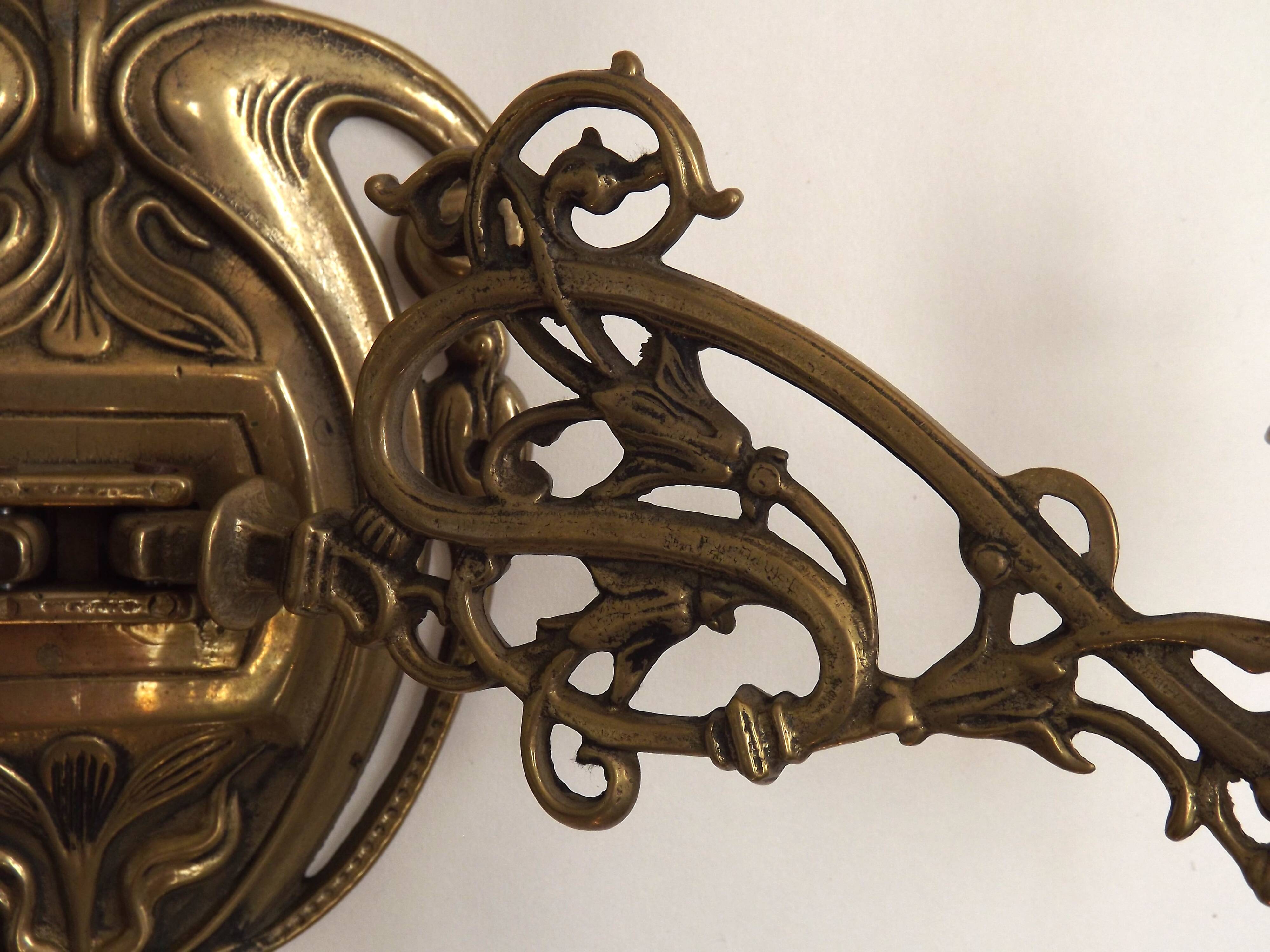 Double candle holder piano wall light in bronze 4874