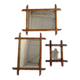 3 bamboo-look mirrors