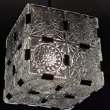 Glass faceted cube chandelier by Jaroslav Bejvl for Kamenicky Senov, year 1968