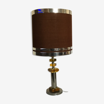 Chrome lamp and Plexiglas vintage amber design Raak