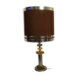 Chrome lamp and Plexiglas vintage amber design Raak