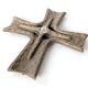 Vintage brutalist bronze crucifix, religious art from the 1950s