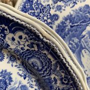 Service of 6 flat plates Villeroy - Boch model Burgenland blue/ white