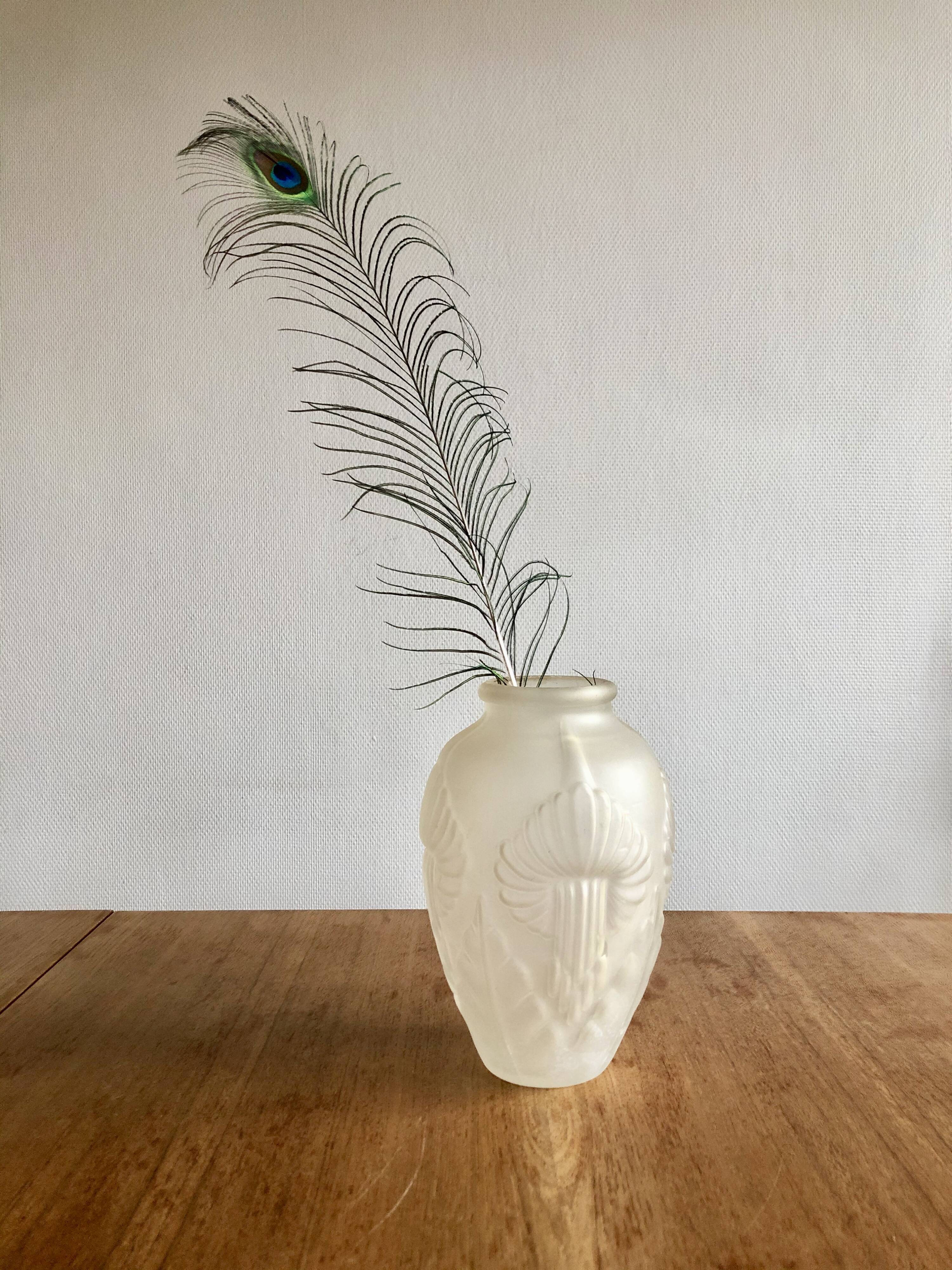 Vase art déco verre dépoli