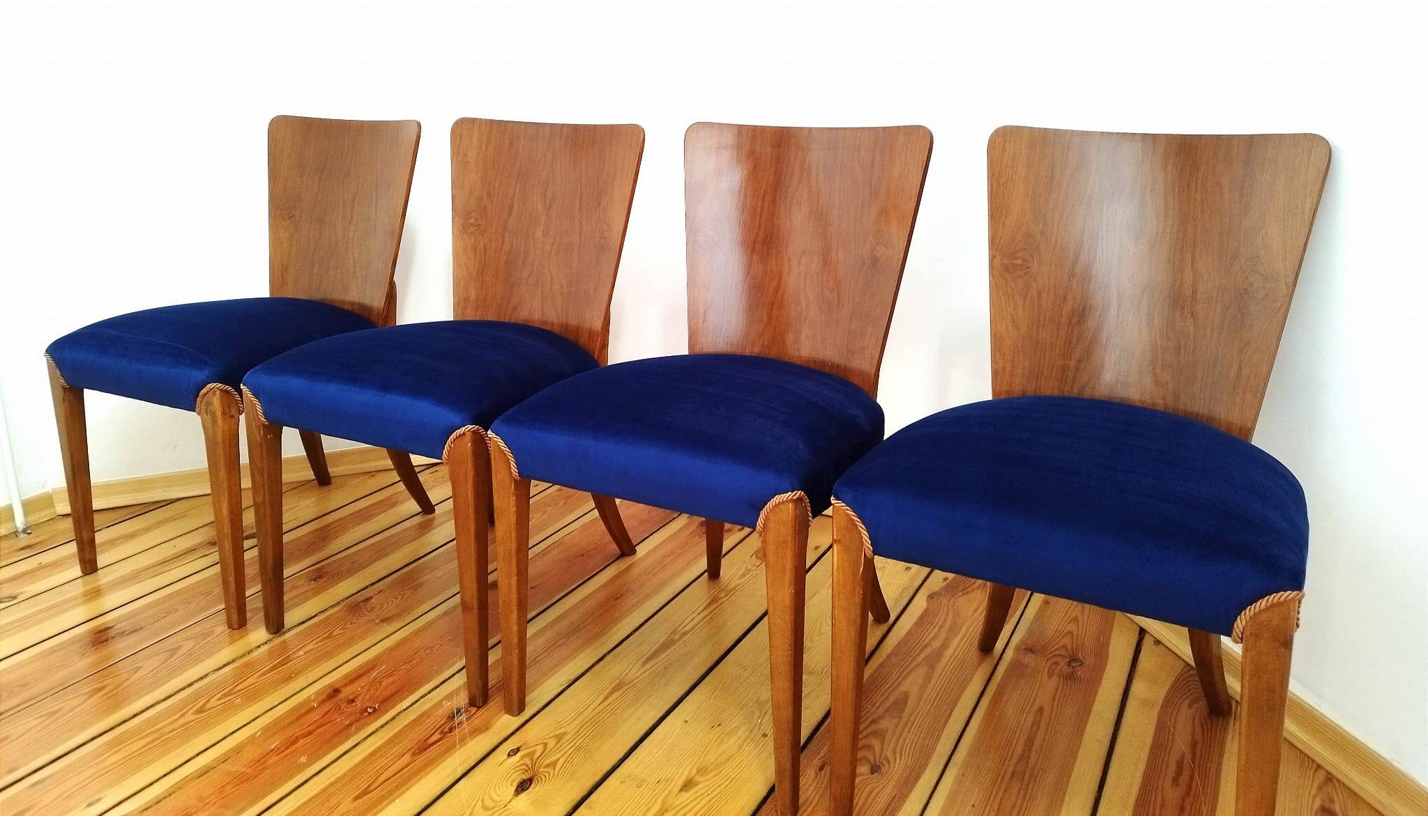 H-214 Chairs attributed by Jindřich Halabala for Up Zavody, 1950s, Set of 4