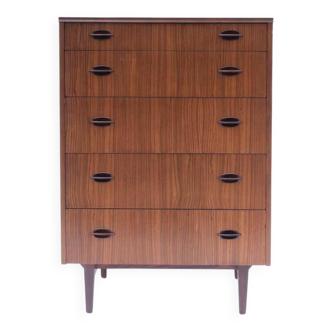 Vintage Scandinavian high chest of drawers