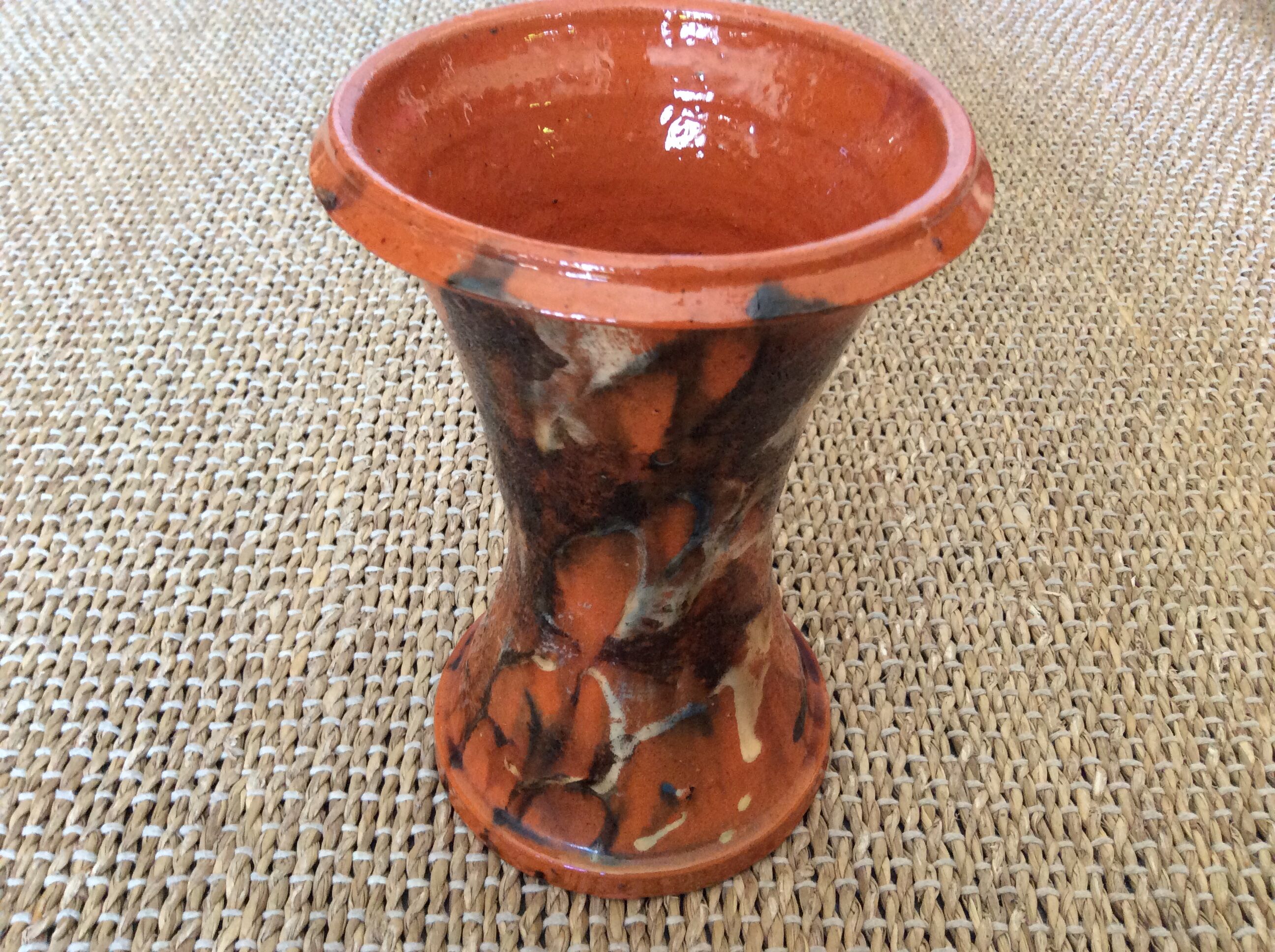 Glazed terracotta vase
