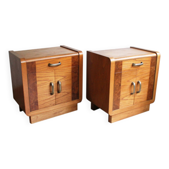 Pair of 1930s Art Deco bedside tables