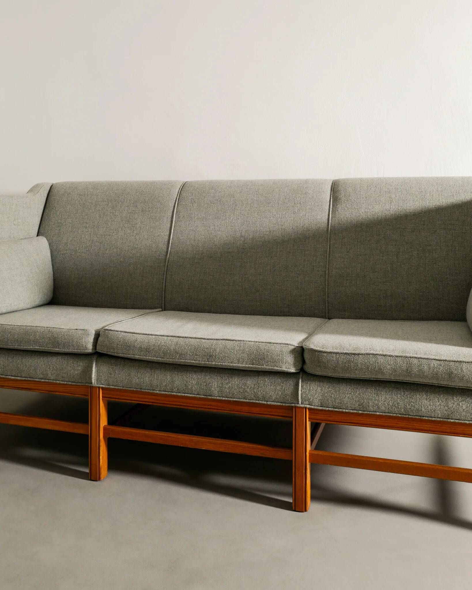 Vintage Wooden Danish Mid Century Three Seater Sofa, 1960s