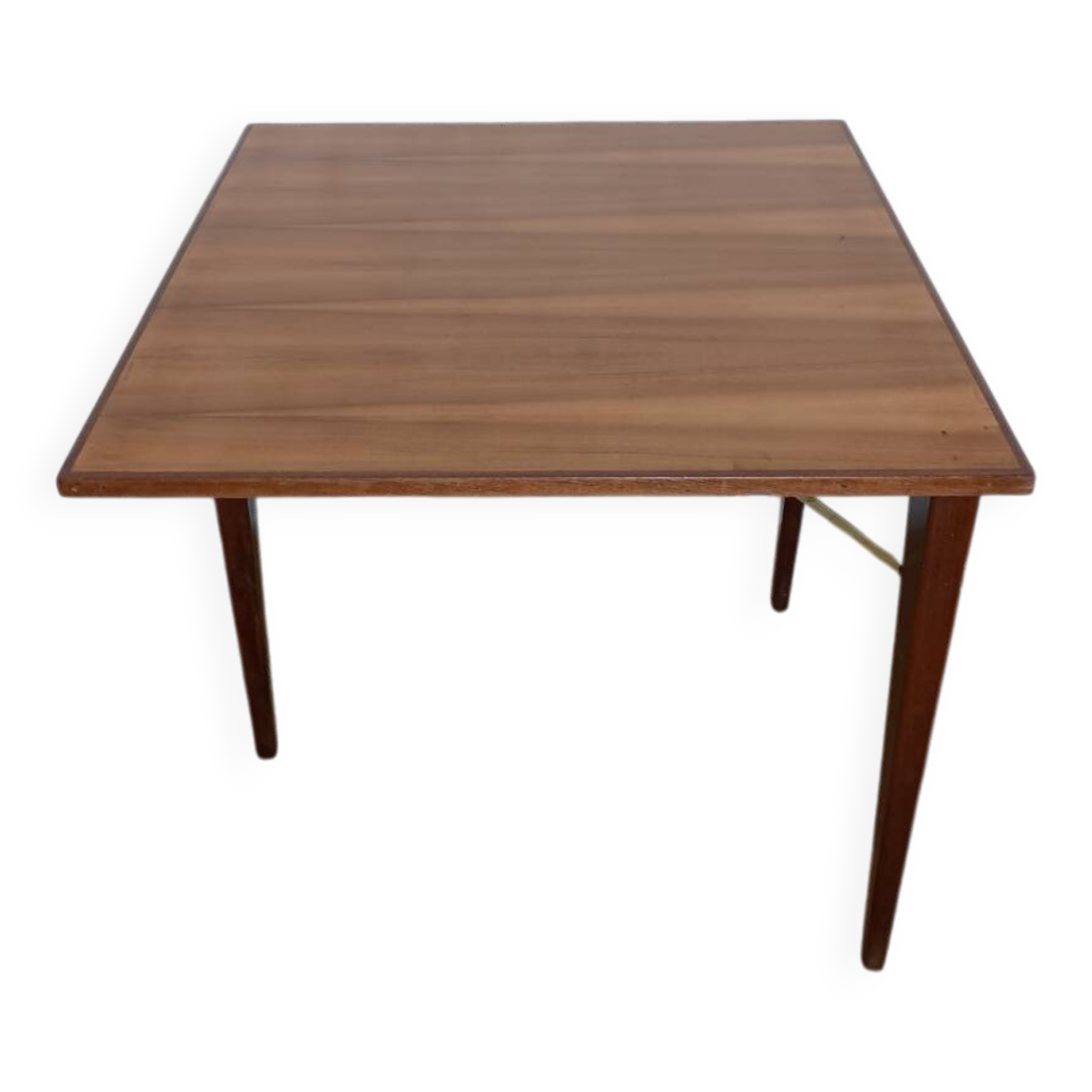 Folding three-legged game or side table from the 1960s, space-saving.