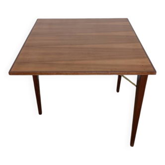 Folding three-legged game or side table from the 1960s, space-saving.