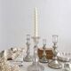 Antique baluster-shaped molded glass candlestick holder