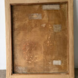 Still life with vase, bust and forsythia, oil on canvas signed