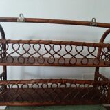 Rattan wall shelf 2 levels