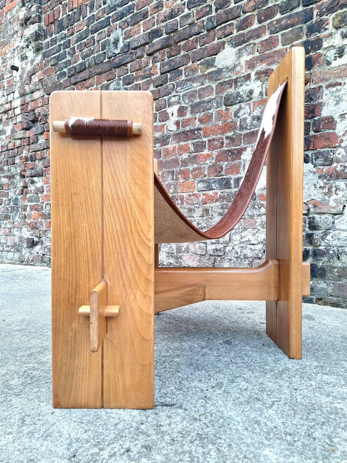 Vintage tripod armchair, designer seat