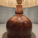 Vintage varnished stoneware lamp and jute rope