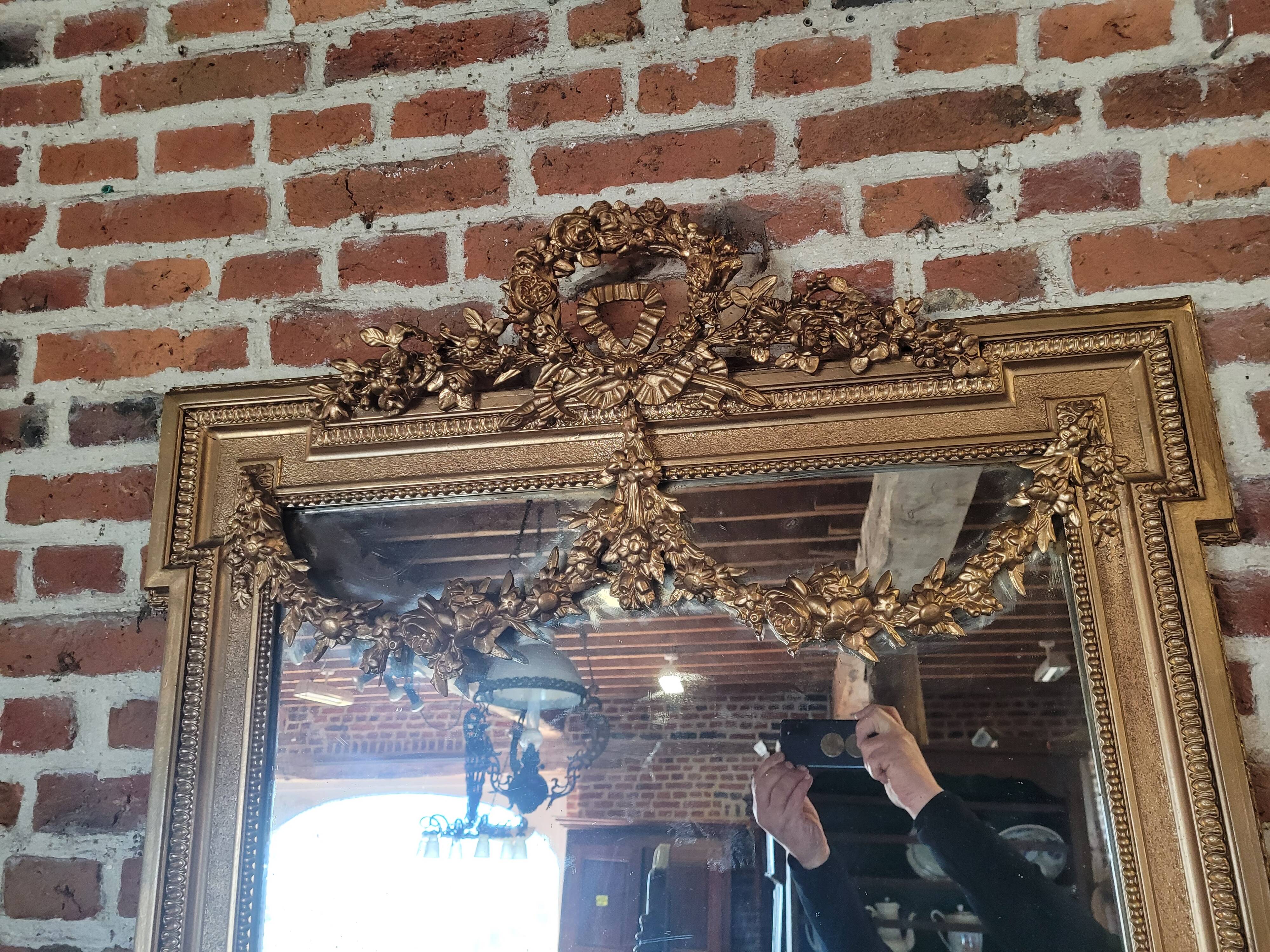 Miroir doré style Louis XVI 89x151cm