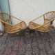 Paire de fauteuils rotin vintage