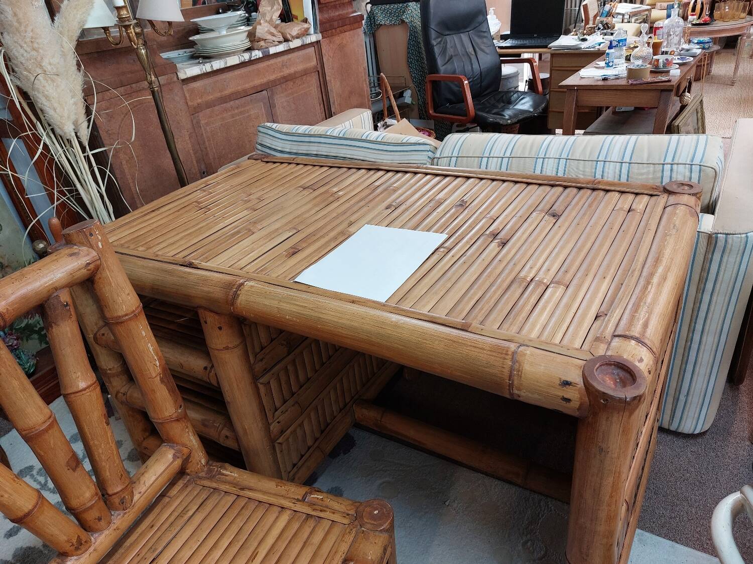 Bamboo desk with chair