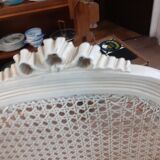 Set of 2 white cane chairs Louis XVI style