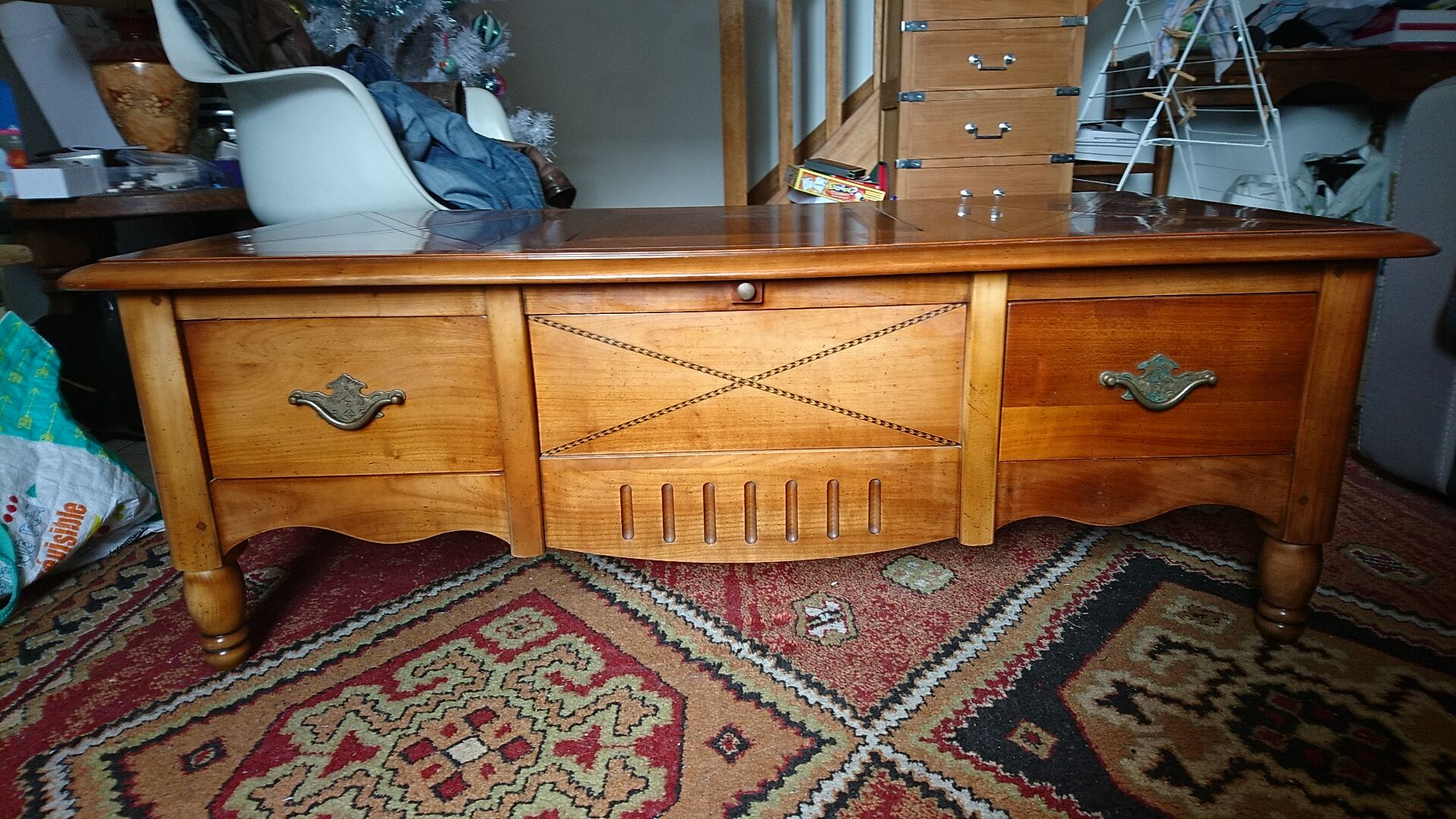 Coffee table with integrated chessboard