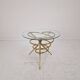 Elegant Italian Mid-Century Side Table with Sculptural Brass Base, 1970's