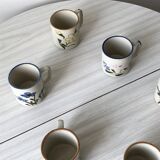 Set of 6 antique ceramic cups / mugs, refined floral patterns Made in China