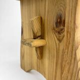 Small 80s slotted pine step bench