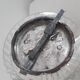 Vintage ceiling lamp, molded glass, round shape, 1970