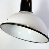 Industrial Soviet White Enamel Pendant Lamp, 1960s