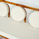 Sofa and italian poufs bamboo curly wool around 1960