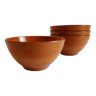 Set of 4 arcopal brown volcano bowls from the 70s