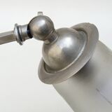 Art Deco metal lamp chrome and glass