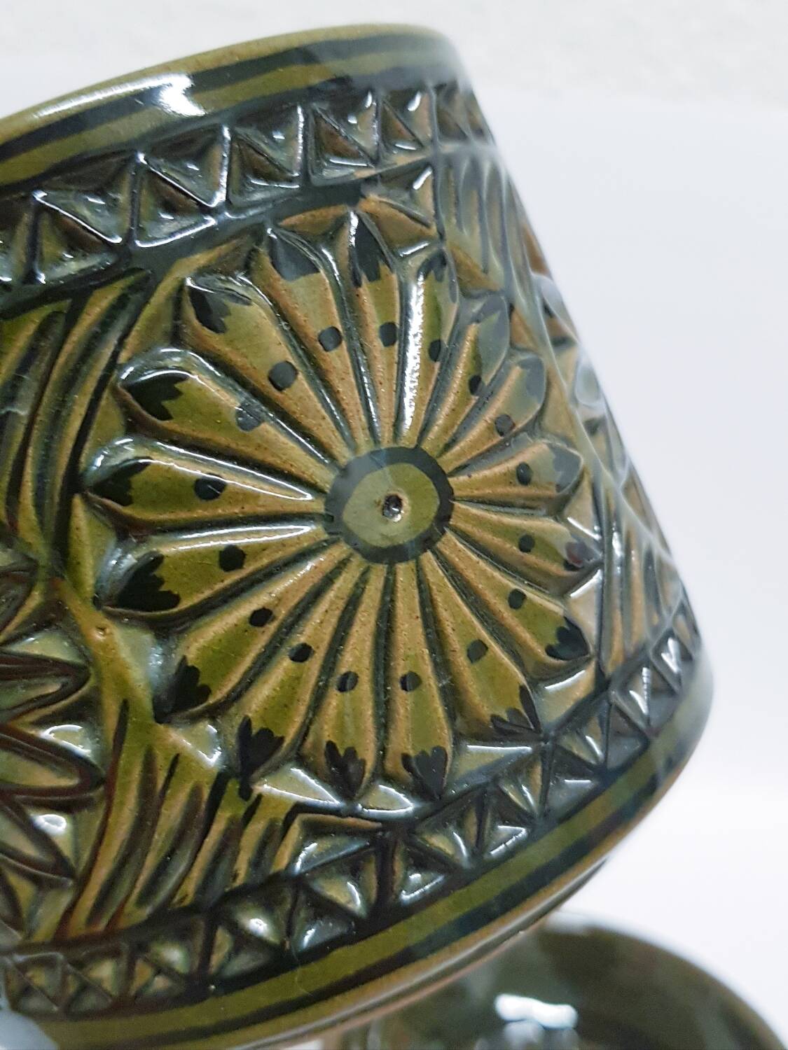 1970's pottery ashtray set